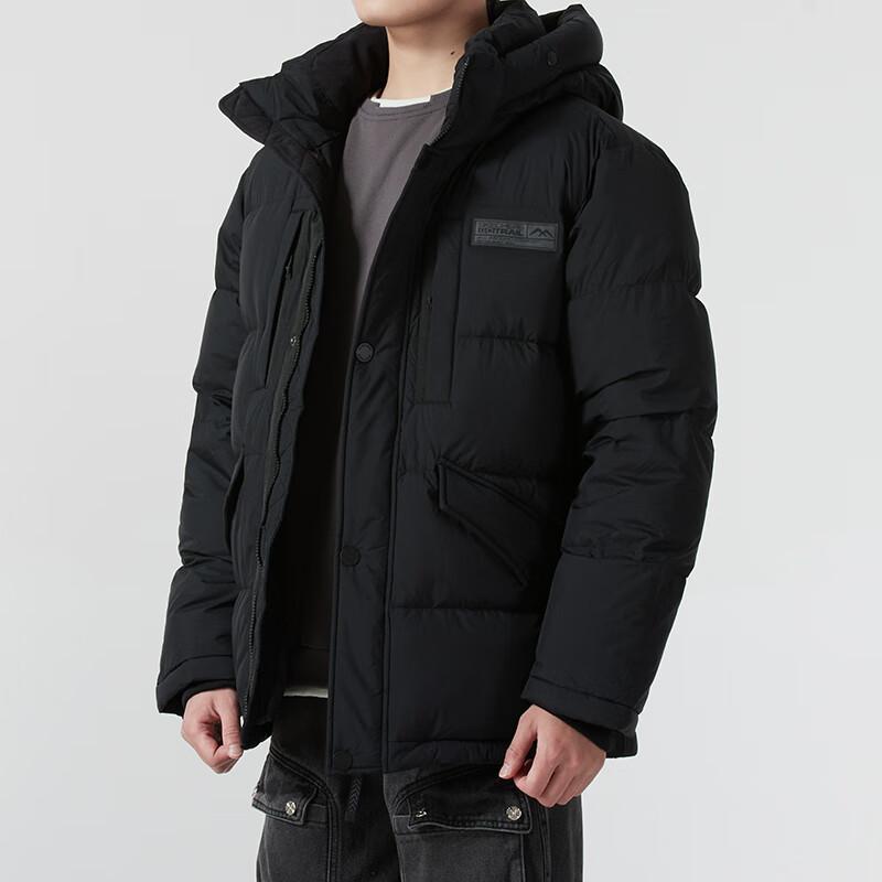 Skechers Fashionable Hooded Comfortable Warm Down Jacket Men Outerwear Carbon-Black L424M032-0018