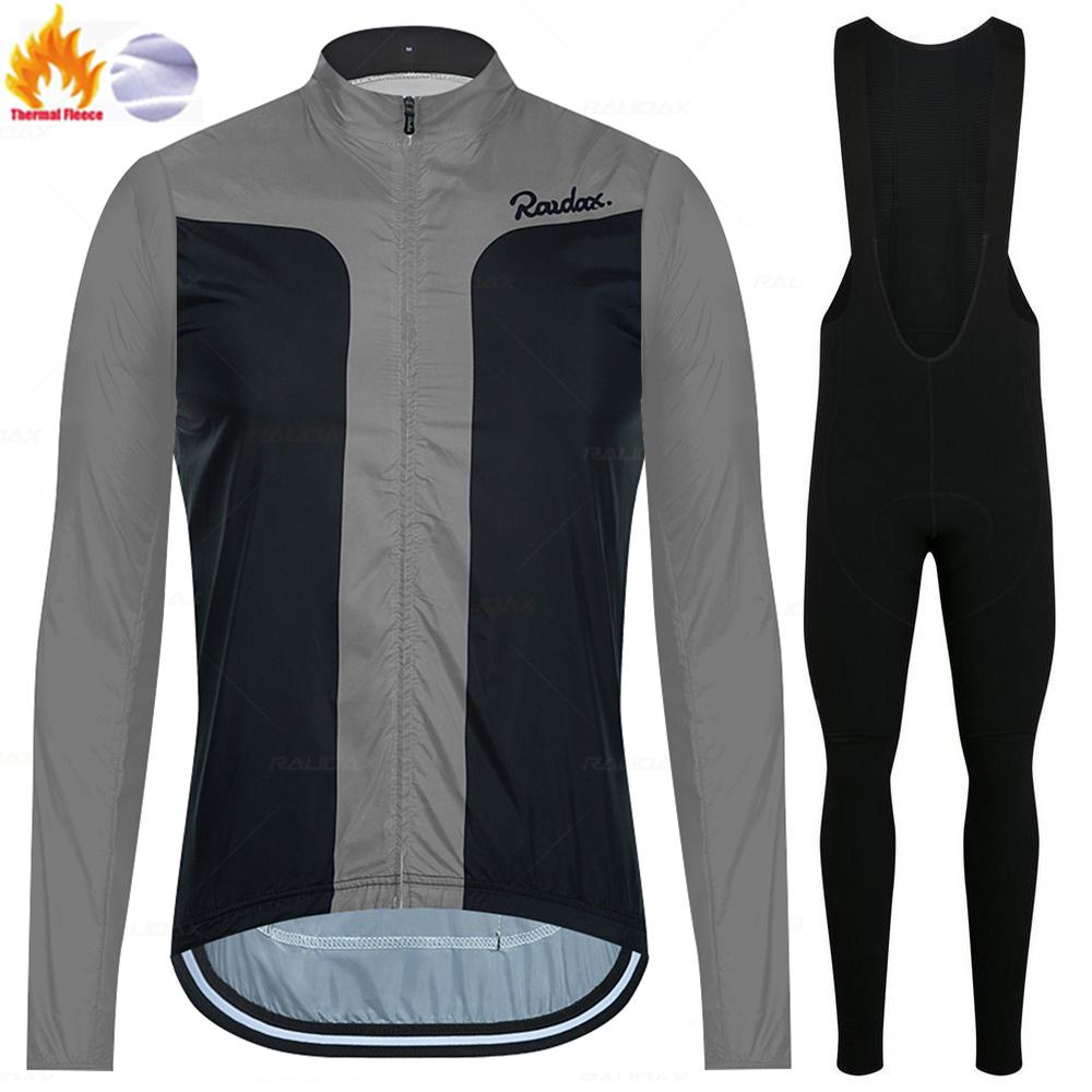 Raudax Warm Cycling Jackets 2026 Winter Thermal Fleece Cycling Clothing Men Long Sleeve Jersey Suit Outdoor Riding Bike Clothes