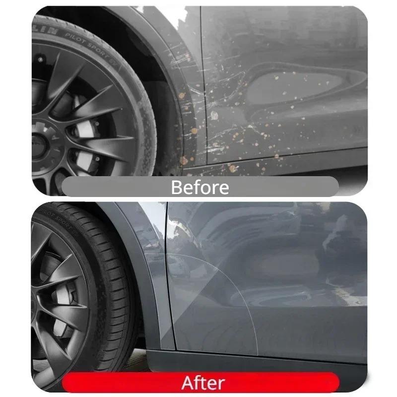 TPU Transparent Film for Tesla Model Y Juniper 2025 Front Rear Door Extended Car Body Protective Film Invisible Car Clothing Set
