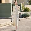 Spring 2025 New Chinese Style Stand Collar Vest & Half Skirt Two-Piece Set Dress (ZM25201)