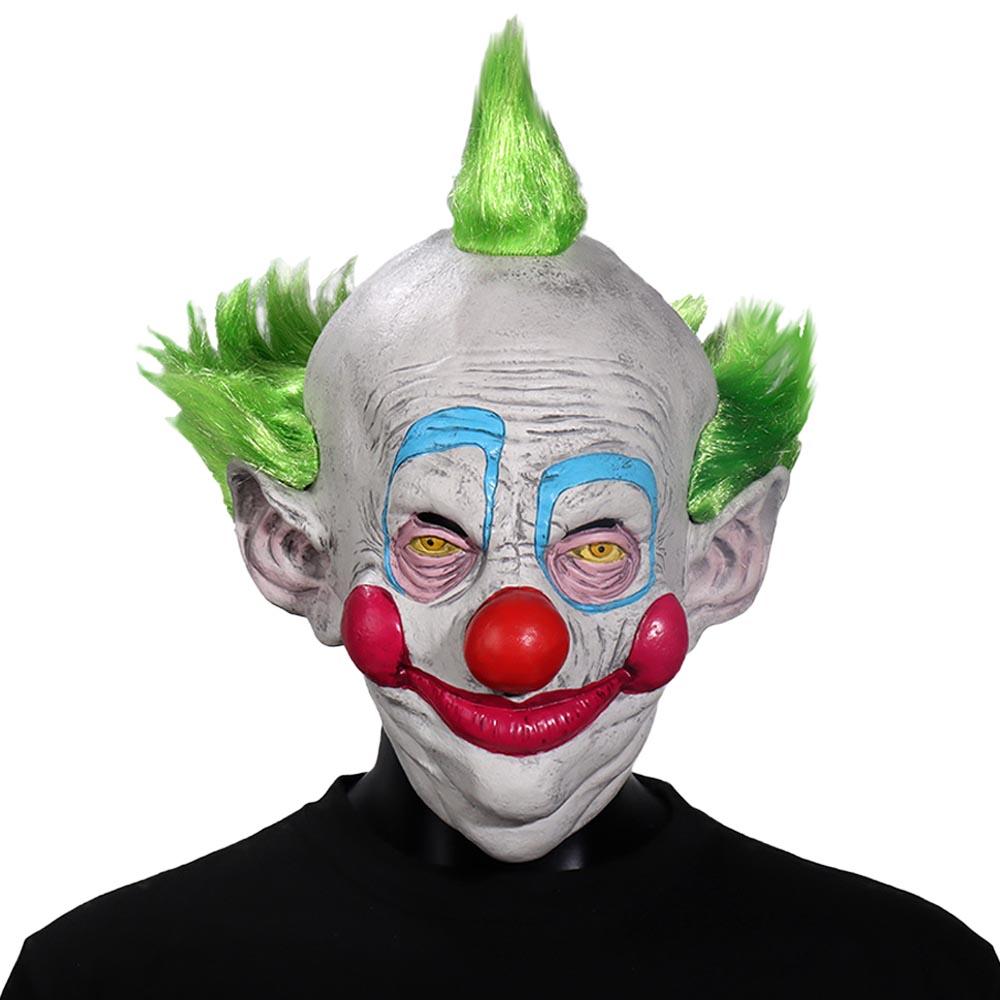 Killer Klowns From Outer Space Demon Clown Mask Cosplay Killer Joker Latex Helmet Halloween Carnival Purim Party Costume Props