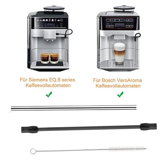 1 Σετ Καφετιέρα Ανοξείδωτος Σωλήνας Γάλακτος και Σετ Αξεσουάρ Βούρτσα Καθαρισμού για Bosch VeroAroma και για Σειρά Siemens EQ.6