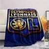 1PC Olympique Lyonnais Print Flannel Blanket, High quality Comfortable for All Seasons, Home Decor, Warmth and Comfort, Perfect for Christmas Gifts