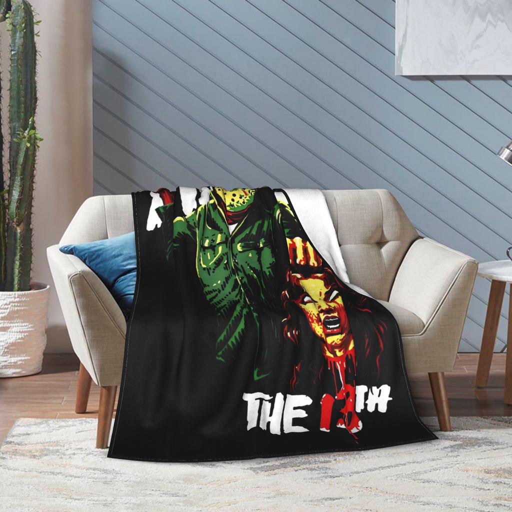 Friday Jason Voorhees 13th Blanket Horror Scary Halloween Flannel Funny Warm Throw Blanket for Bed Sofa Spring/Autumn Office