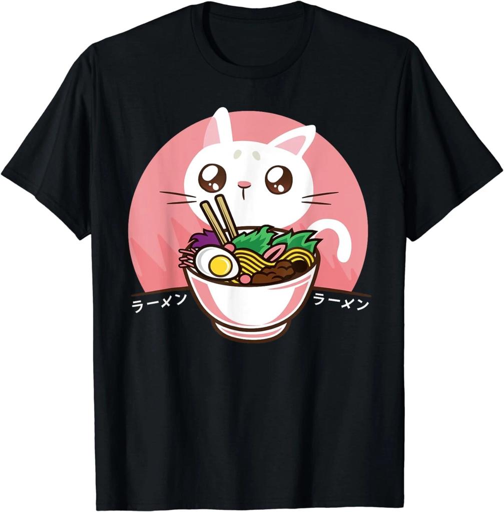 Kawaii Japanese Ramen Noodles Shirt Anime Cat Lover Gift Unisex T-Shirt