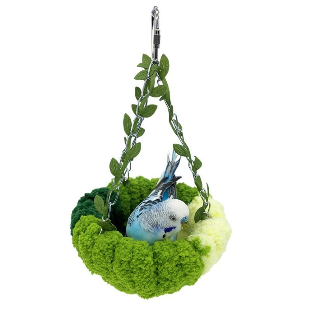 Coral Fleece Bird Sleeping Nest Green Winter Nest New Bird Cage Hammock for Small Pets