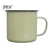 Lead-free Enamelware Vintage Enamel Mug with Handle, Solid Color Heat Resistant Tea Cup Drinking Cup, Durable Portable Tableware for Home Kitchen Use