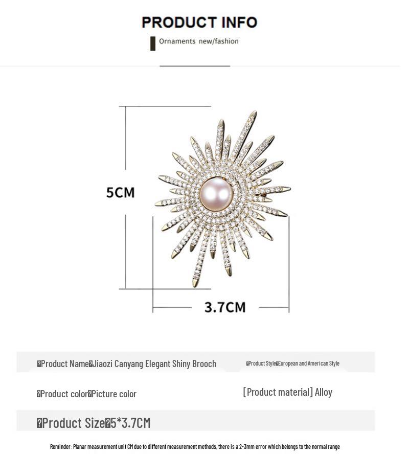 Shining Sunflower Brooch - High-End Fashion Diamond Accent Pin for Sweaters, Cardigans, and Suits