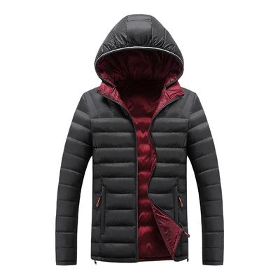 Winter New Men's Casual Padded Clothes Hooded Thickened Warm Double-sided Padded Jacket Youth Men's Clothing