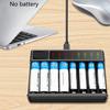 8 Bay AA AAA Battery Charger LCD USB C High-Speed Charging Independent Slot for NiMH NiCD Rechargeable Batteries