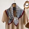 Orange Cashew Flower Cotton and Linen Hair Scarf  Small Square Scarf  Women's Thin Scarf  Linen Headscarf  Versatile Shirt