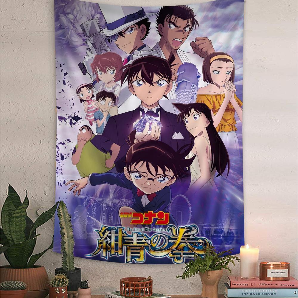 Detective Conan Japanese Printed Large Wall Tapestry Hanging Tarot Hippie Wall Rugs Dorm Art Home Decor
