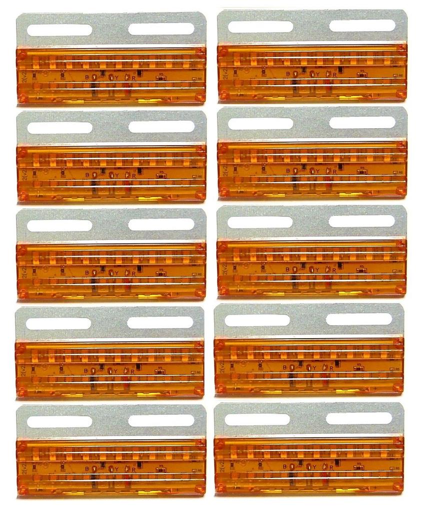 Customize Truck Side Marker Square with Under 26 Set of Orange Lamps, Lamps, LEDs, 24V, Universal, 10,