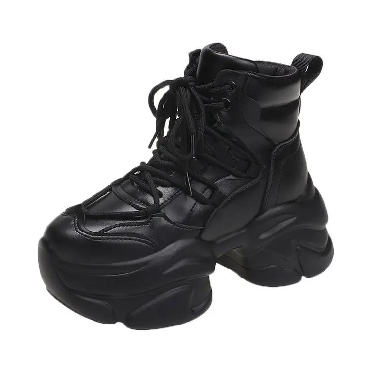 Fashion Platform Sneakers Women 2025 Breathable Mesh Shoes Women Wedges Heels Casual Shoes Thick Sole Autumn Winter Sports Sneakers