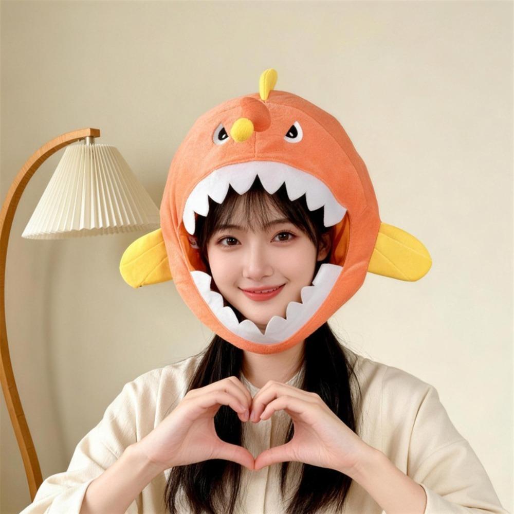 Soft Skin-friendly Plush Anglerfish Hat Cotton Filled Fish Headwear Party Photo Prop Hat Fantasia