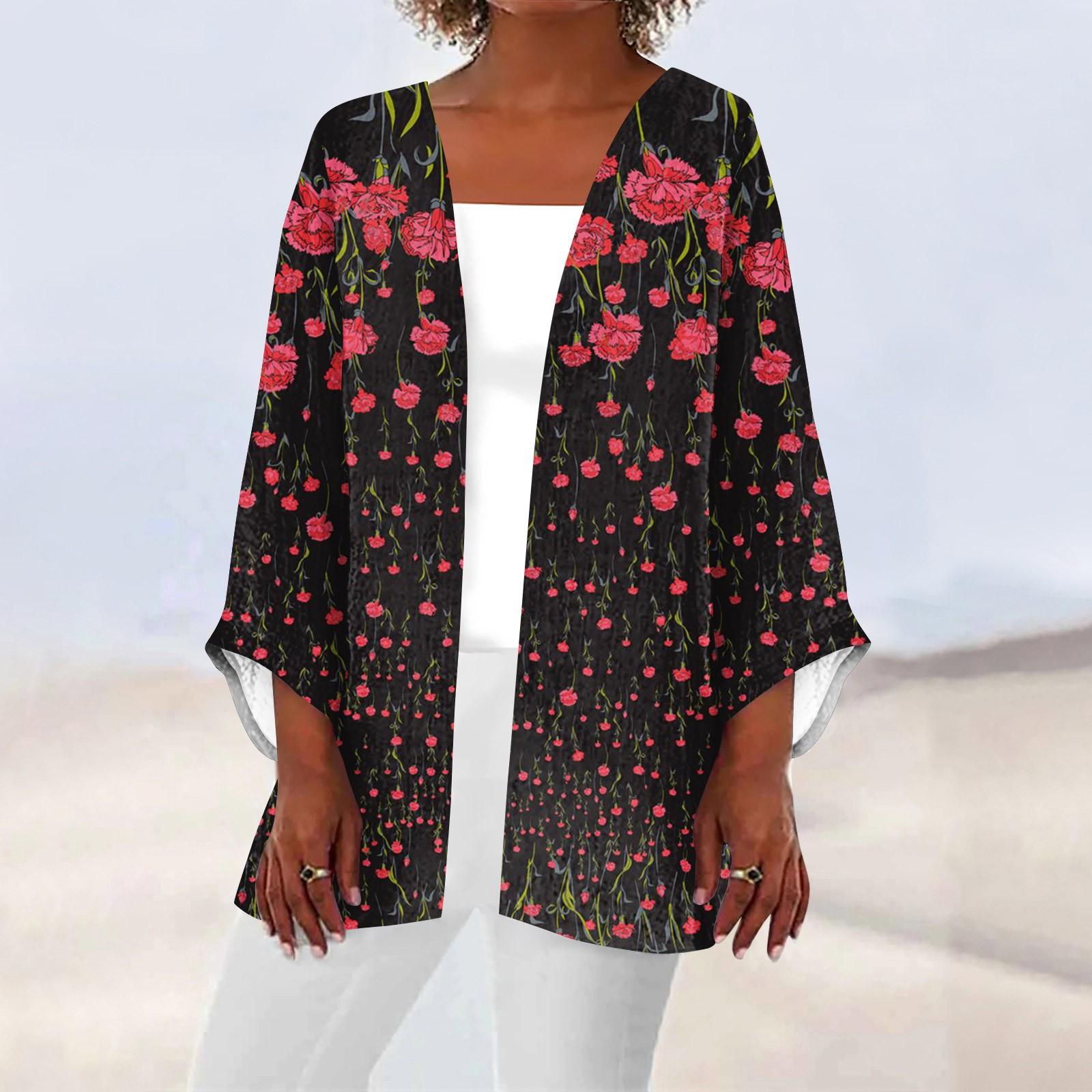 

Женская повседневная модная легкая куртка средней длины с принтом в стиле ретро, ​​кардиган