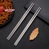 M-Stainless Steel Chopsticks Reusable Household Round Metal Chop Sticks Japanese Sushi Food Stick Kitchen Tableware Cutlery