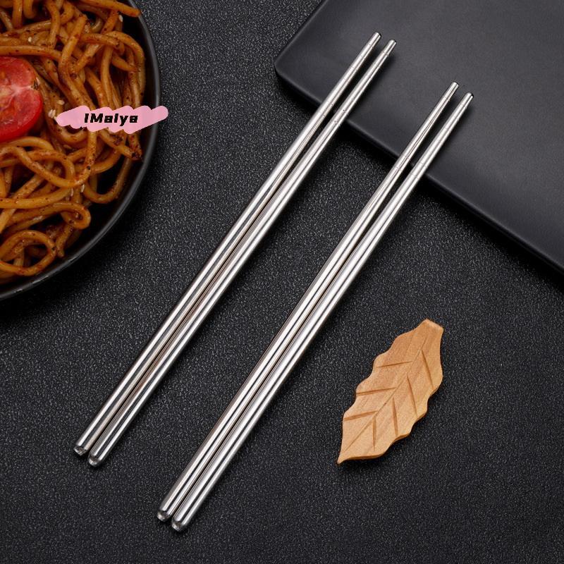 M-Stainless Steel Chopsticks Reusable Household Round Metal Chop Sticks Japanese Sushi Food Stick Kitchen Tableware Cutlery