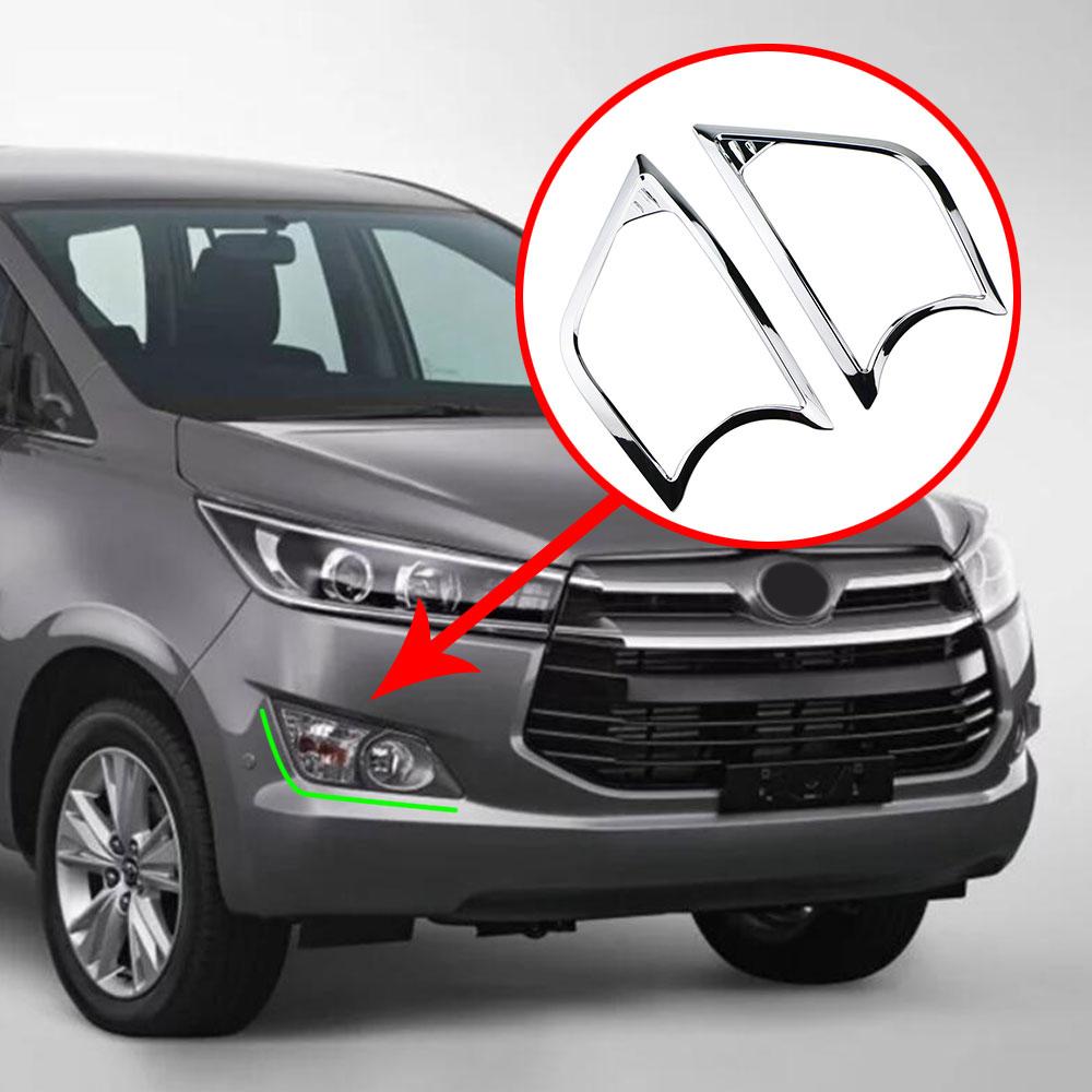 For Toyota Innova 2016 - 2025 Front Fog Light Sticker Fog Lamp Frame Cover Trim 2Pcs Decoration Stickers Car Styling Accessories