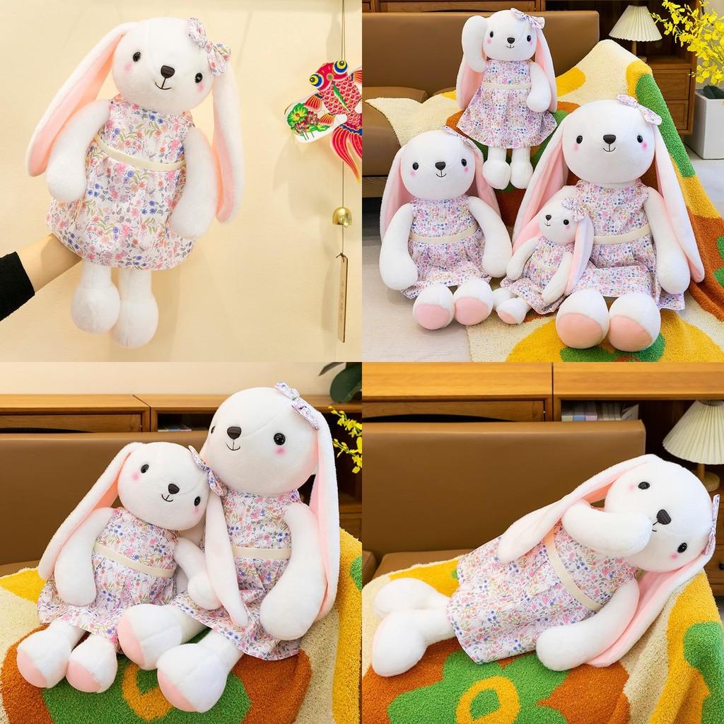 Skirt Cute Floral Rabbit Plush Toy Birthday Gift Children Bed Doll Sleeping