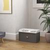 Stainless Steel Raised Dog Bowls, with 21L Storage Drawer for Large Dogs - Grey