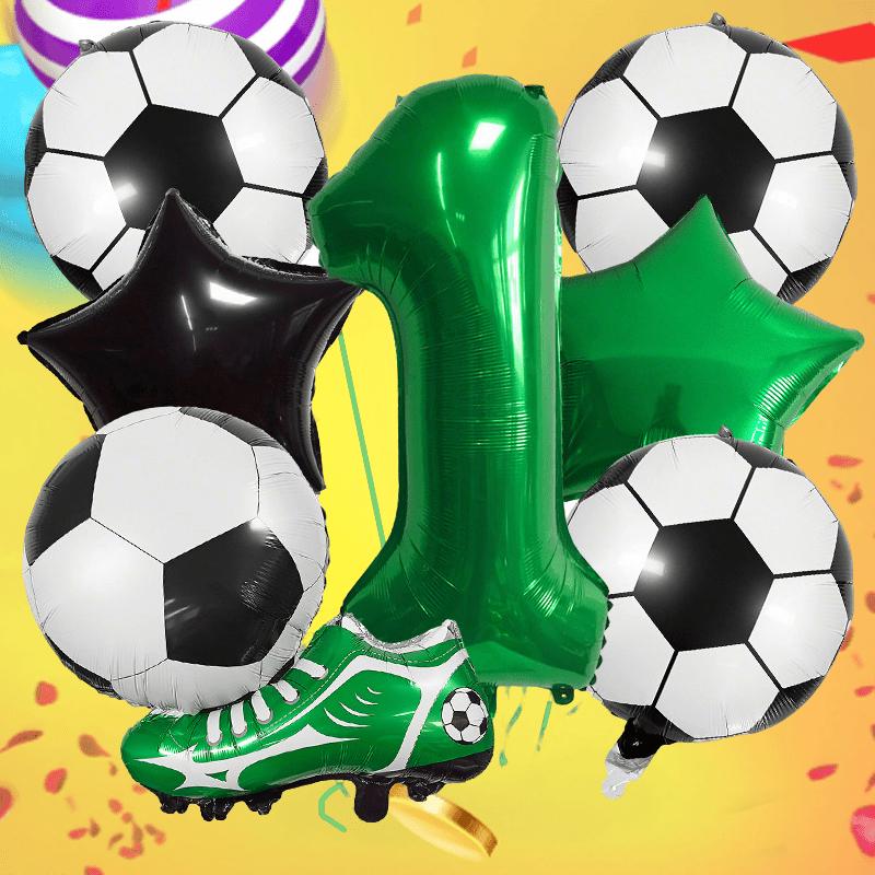 7pcs Football Shoes Pentagram Balloons 32 Inch Green Numbers 1-9 Balloon Set Birthday Party Decoration Soccer Photography Props