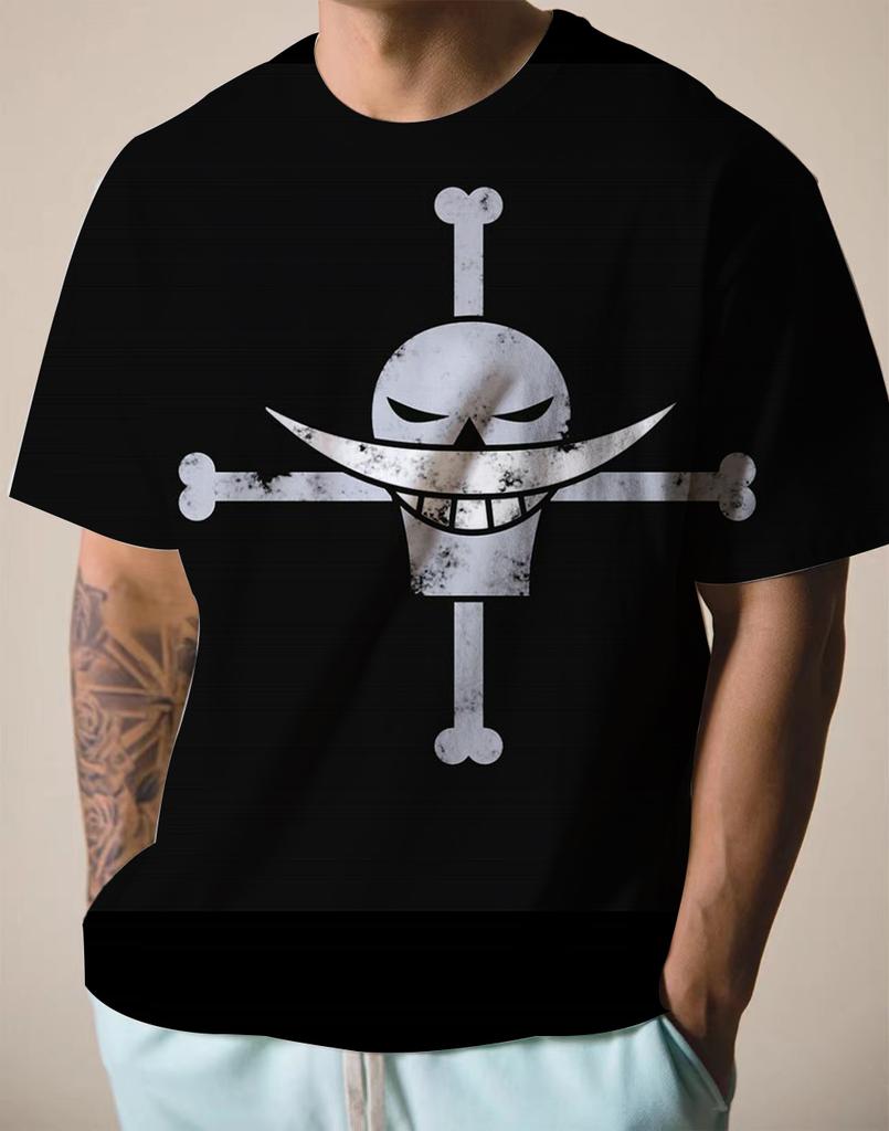 Fashion Men's One Piece Luffy Casual Loose T-Shirt Clothes Large Size 6XL 2022 Summer New Digital Printing Short Sleeves