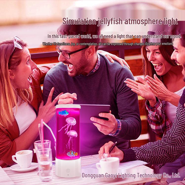 LED Jellyfish Night Light: USB-Powered Bedside Table Lamp for Home & Bedroom, Perfect for Atmosphere & Christmas Decor