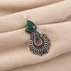 Green Onyx Gemstone 925 Sterling Silver Women Jewelry Partywear Chain Pendant 1.8" For Wife CP-45-19