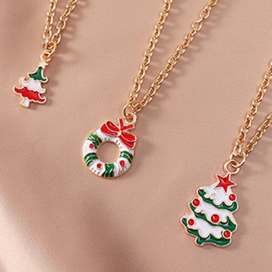 Colar feminino decorativo all-match glittery delicado tema natalino pingente colar para uso diário