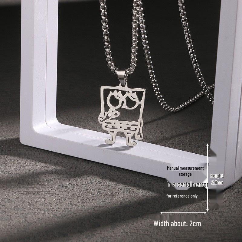 Little Monster Ghost Necklace - Cute Halloween Pendant for Hip Hop Street Style