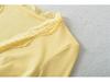 Women's Long Sleeve Lace Trim V-Neck Bell Sleeve Slim Fit Top for Autumn/Winter