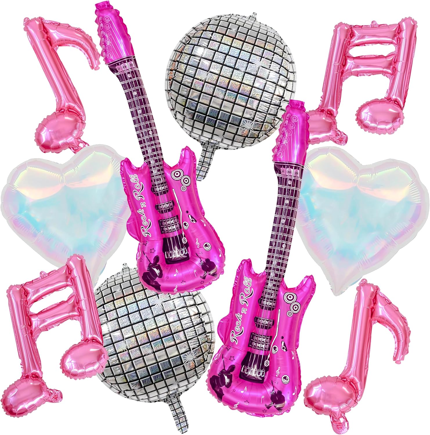 

Music Party Decorative Balloons Music Note Laser Rainbow Heart Disco Guitar Foil Balloon Concert Music Birthday Party Blue 16-33inch