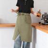 Splash-Proof Half Apron with Side Slits Polyester Cooking Apron Oil And Water-resistant Apron for Restaurant & Kitchen Work