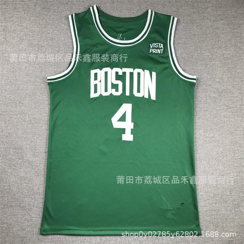 Boston Celtics NBA Basketball Jersey 4 Jrue Holiday Green Black Embroidered Fan Apparel Unisex Adult