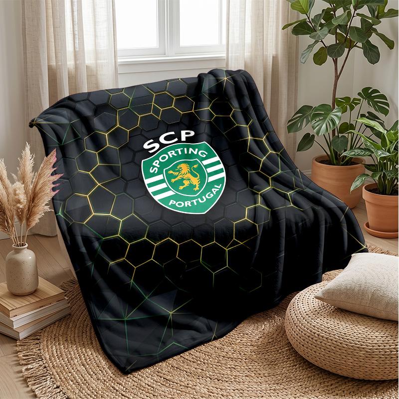 Coperta in pile di flanella morbida FC Sporting CP Leggera Accogliente Calda Coperta da divano letto Decorazione per la casa