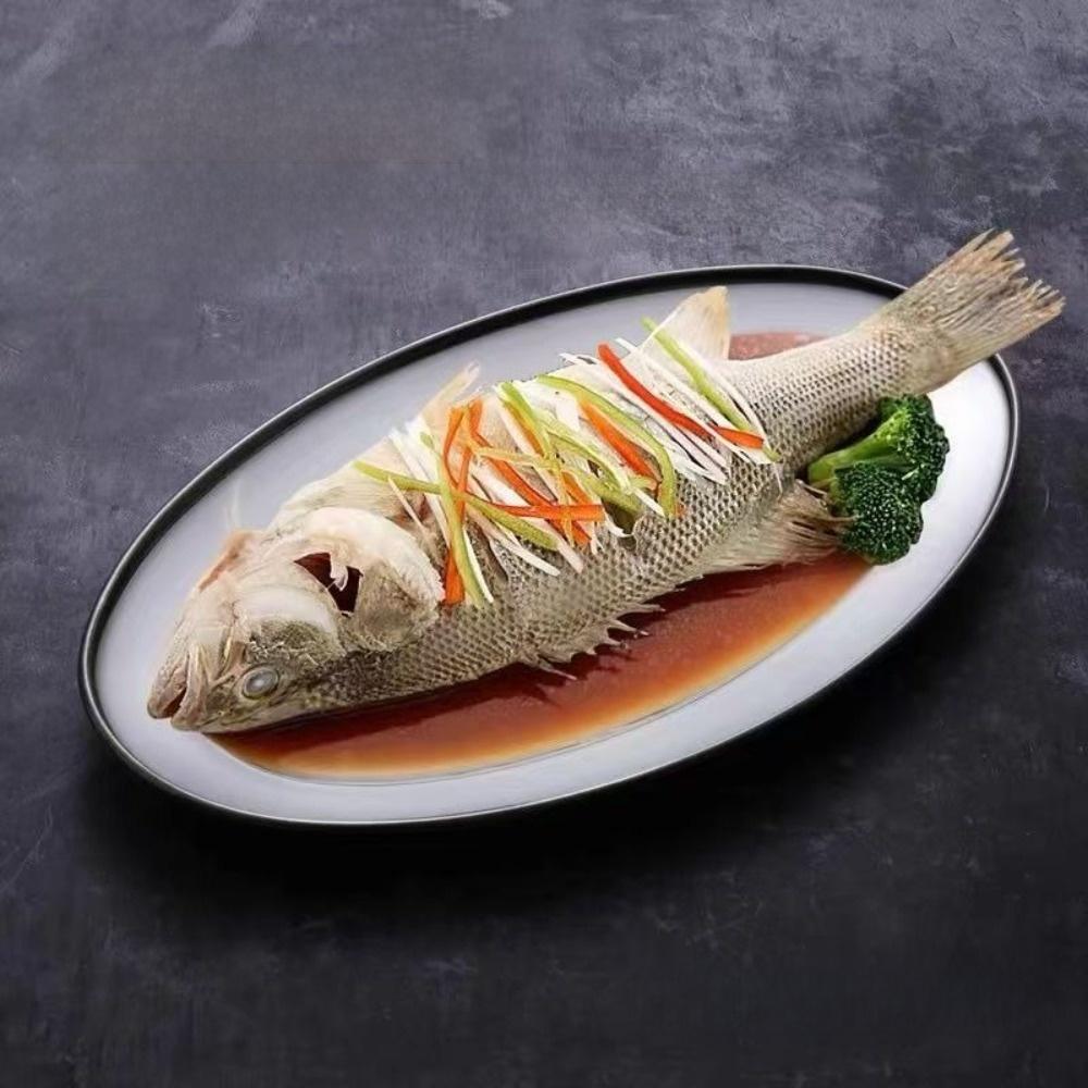 Shallow Design Oval Fish Plates Multi-Size Barbecue Trays Cold Food Plates Cold Food Serving