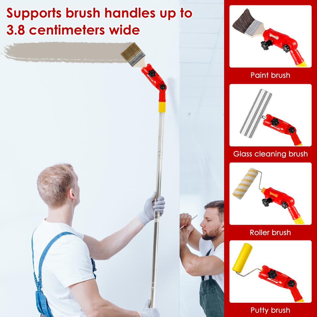 180° Rotating Paint Brush Handheld Paint Tools Multi Angle Paints Roller Extension Pole Attachment with Brush for Ceiling Wall