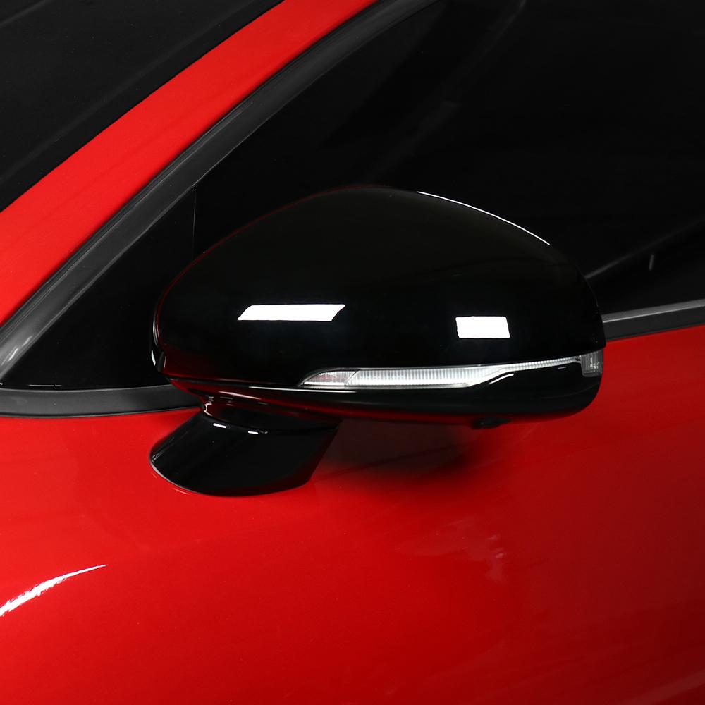 For KIA Stinger 2018      Carbon Fiber Style Bright Black Side Door Rearview Mirror Cover Trim