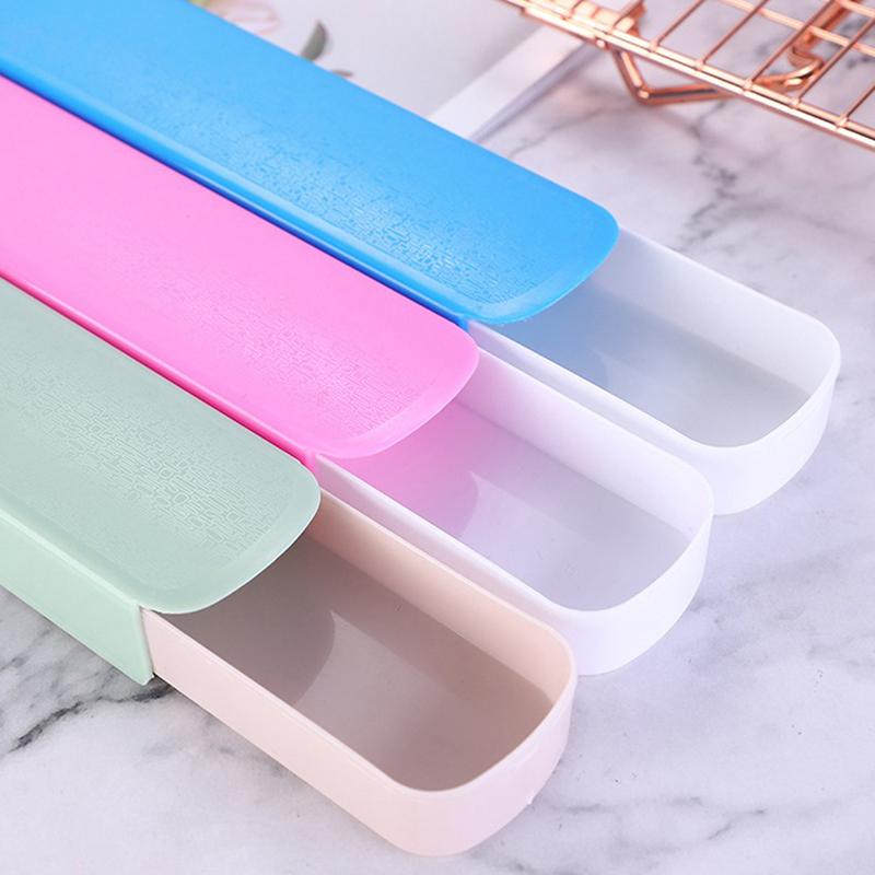 Cutlery Straw Plastic Storage Box Chopsticks Fork Spoon Pull Box Outdoor Travel Portable Tableware Empty Box
