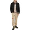Li Ning Logo Patroon Casual Tapered Gebreide Sportbroek Heren broek Kaki AKXR475-2
