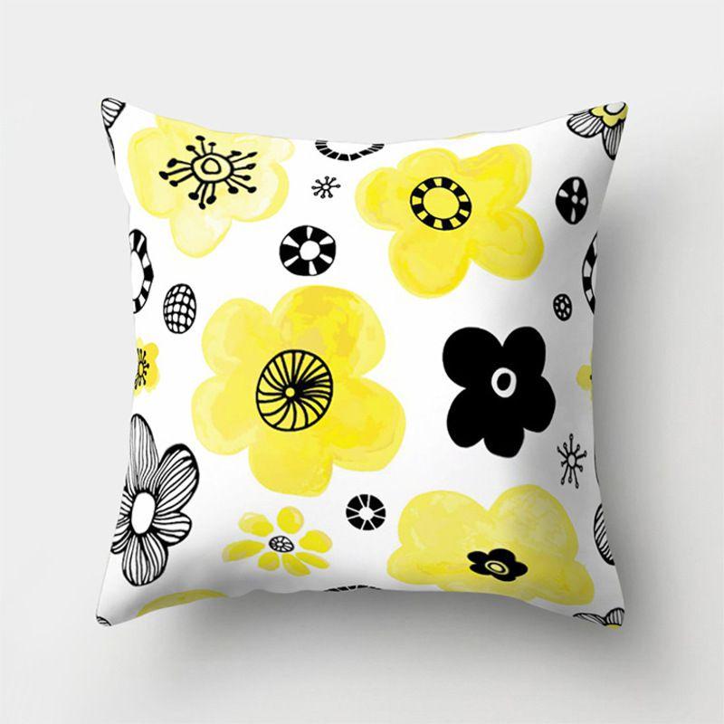 Yellow Geometric Cushion Cover For Home Sofa Decoration 18 Inch