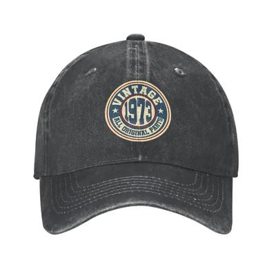 Casquette de Baseball Punk Unisexe Coton Rétro Vintage 1973 Toutes Pièces d'Origine Casquette Papa Réglable pour Hommes Femmes Hip Hop 50e Anniversaire