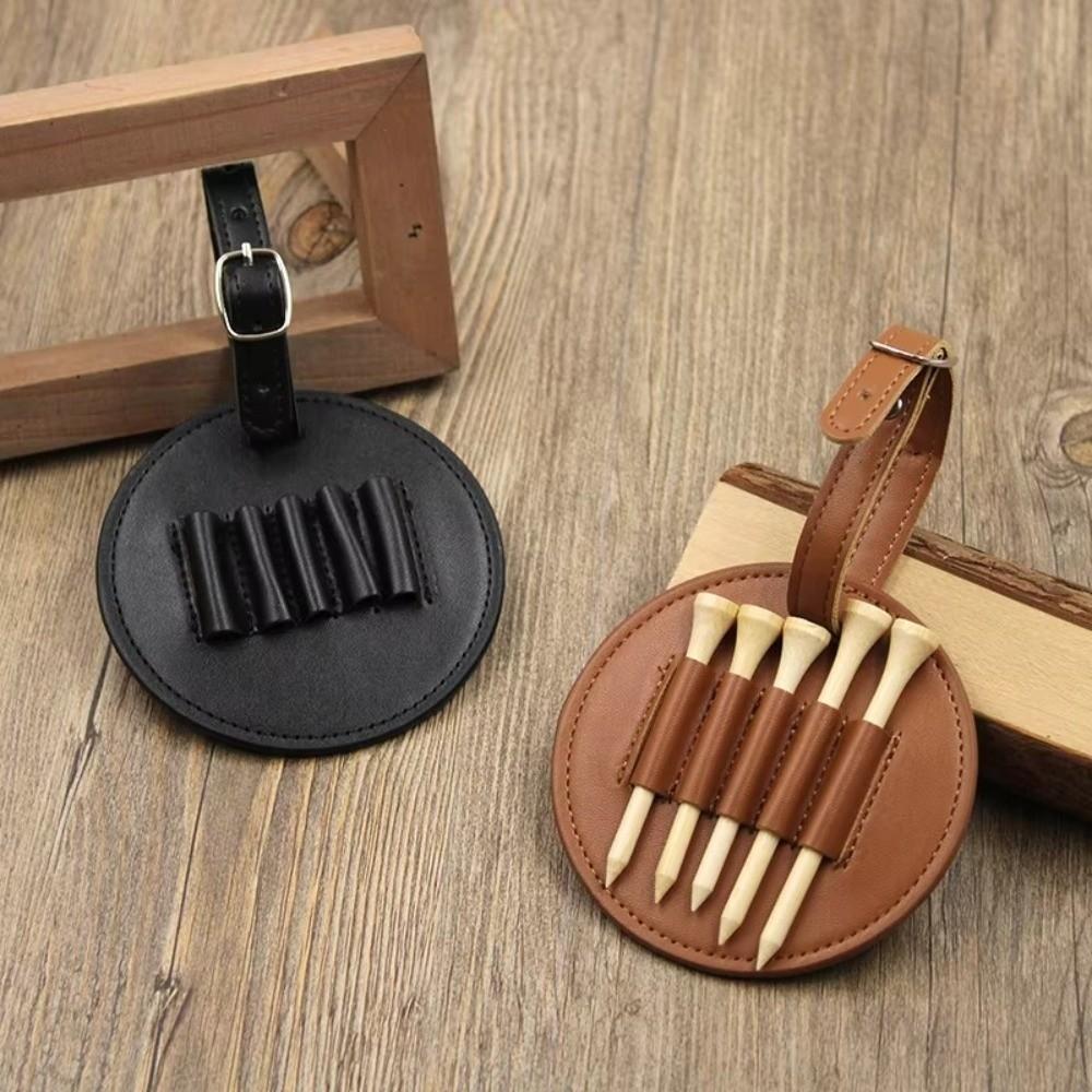 Golf Accessories Leather Golf Tees Holder Double-Sided Design Multiple Holsters Golf Tees Cover Golf Tees Carrier Golf Training