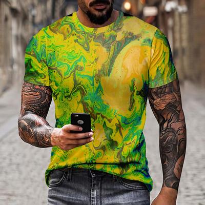 Herren Modisches 3D-gedrucktes Rundhals Kurzarm T-Shirt Sommer Lässig Persönlichkeit Hip-Hop Streetwear Cooles T-Shirt