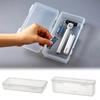 Förvaringslåda för rakapparat Transparent Rakblad Borstar Plastfodral Bärbar Organiseringsbehållare Reseaccessoarer Hemma eller på Resa