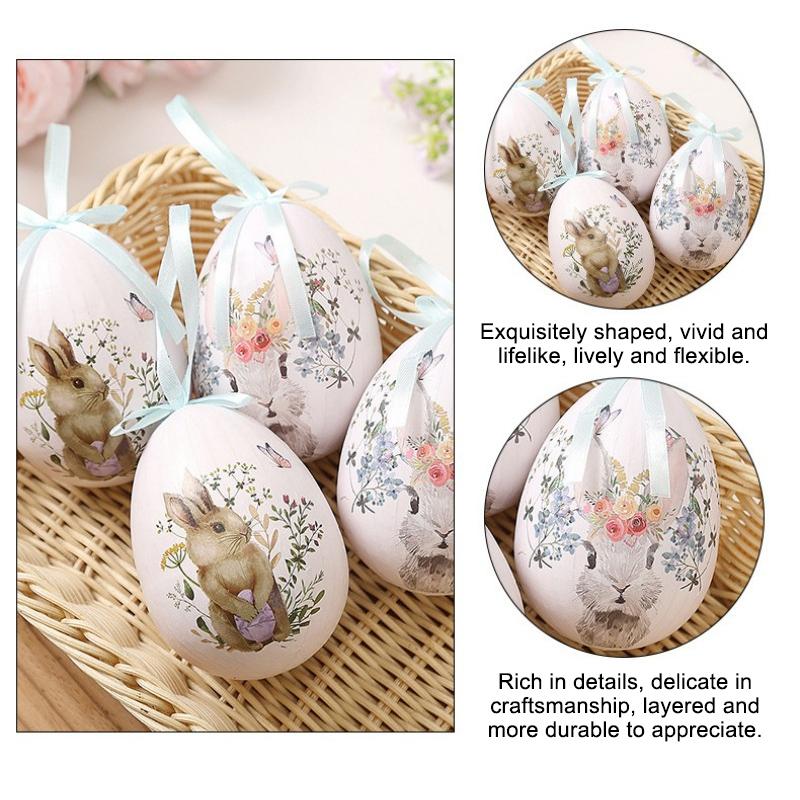 Easter Decorations Easter Bunny Egg Pendant Rabbits Egg Ornament Party Favors Desk Accessories Easter Party Supplies