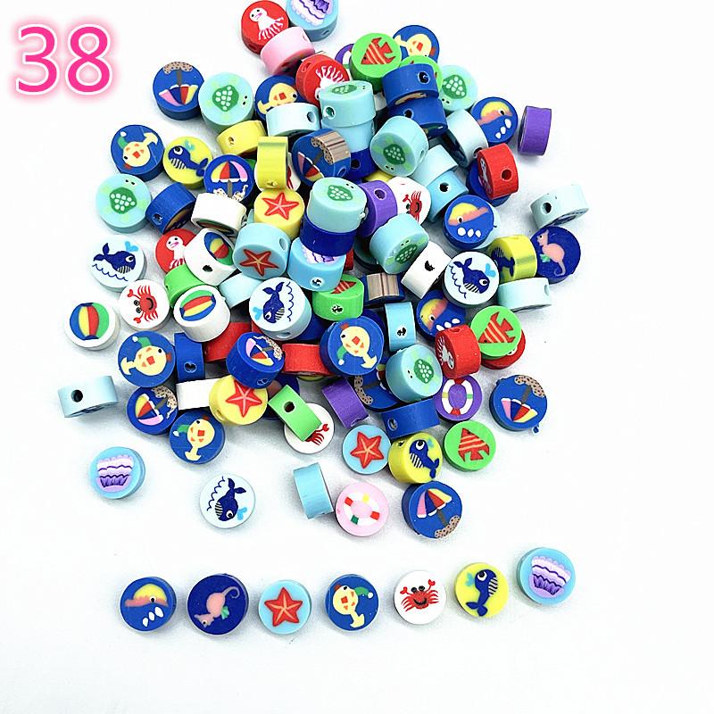 30pcs 10mm Heart Shape Fruit Beads Polymer Clay Beads Spacer Loose Beads for Jewelry Making DIY Bracelet Earring