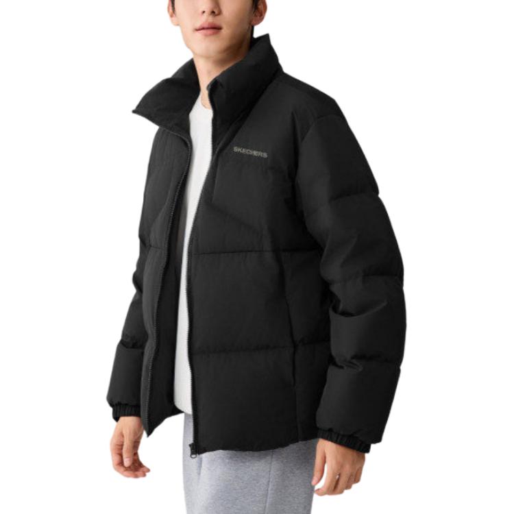 Skechers FW25 Stand Collar Woven Zipper Long Sleeve Down Jacket Men outerwear L425M063-0018