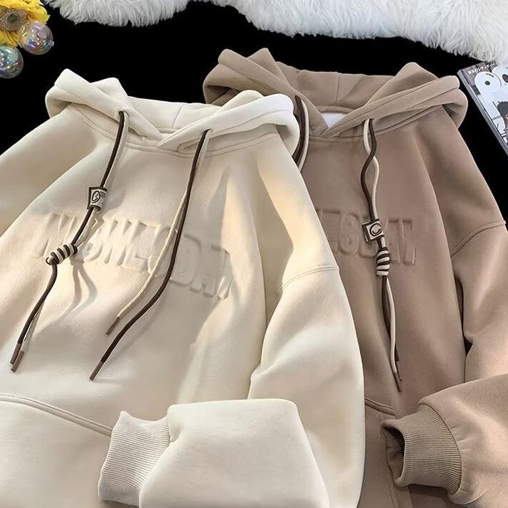 Men's Casual Retro Steel Stamp Hooded Sweatshirt, Versatile, Youthful, Trendy, Loose-Fit, Sporty American Jacket